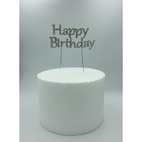 Cake Topper Happy Birthday Stras 10x5Υ